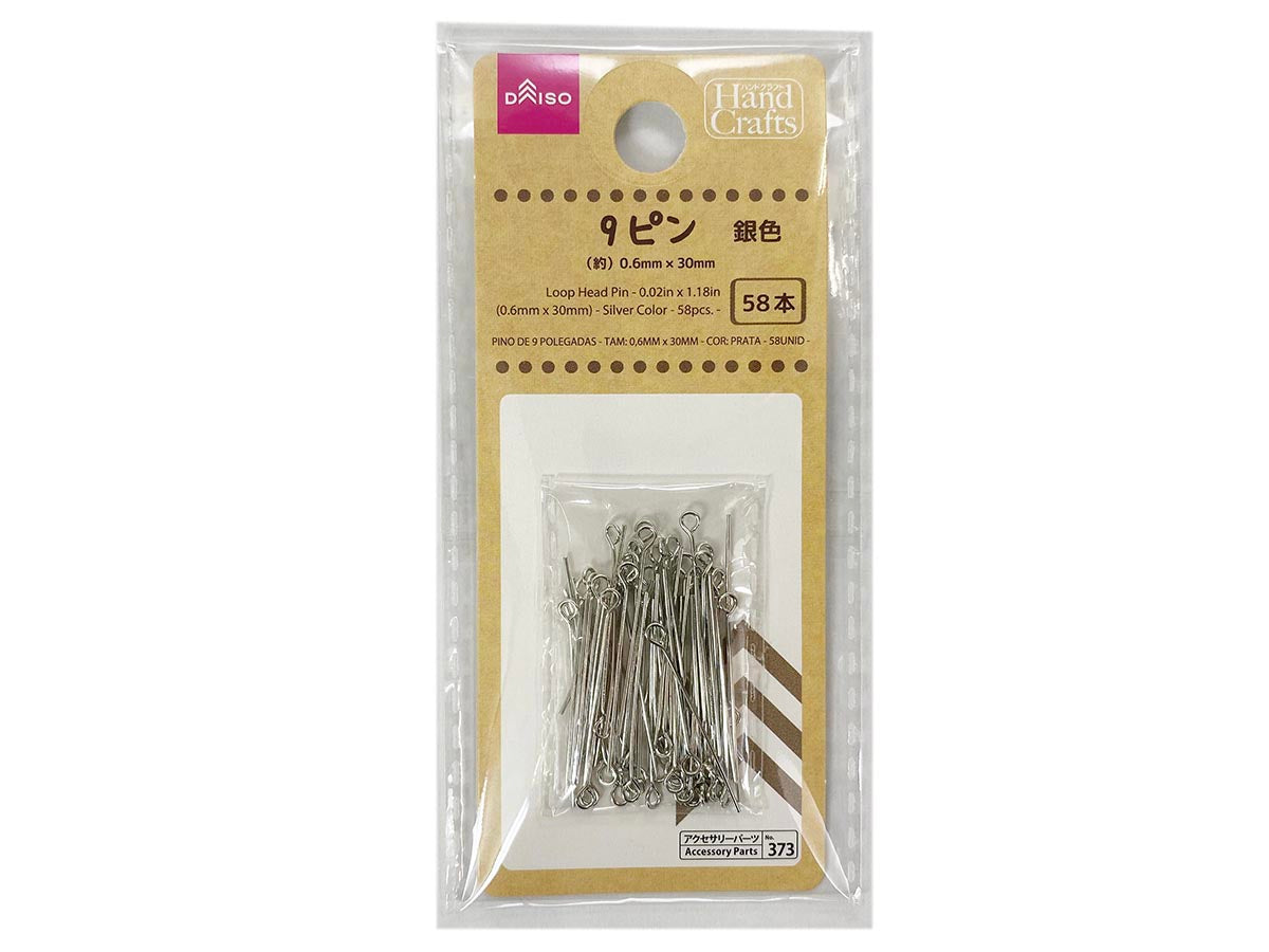 Loop Head Pin 0.6mm x 30mm Silver