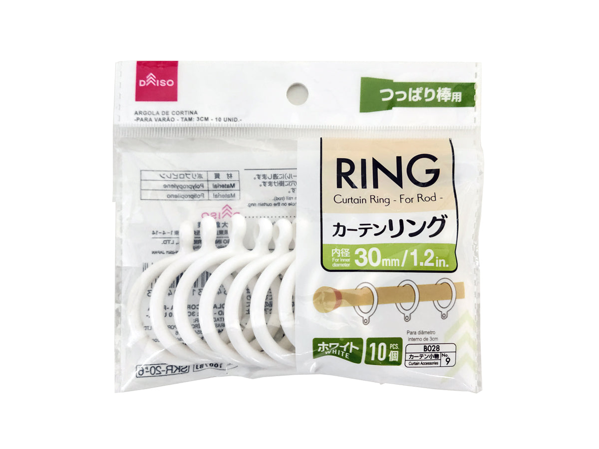 Curtain Ring White for Rod 30mm