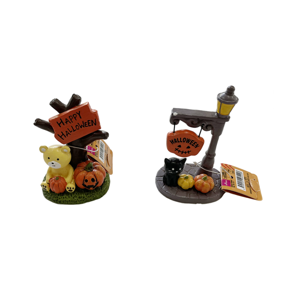 Halloween Ornament Sign Bear Cat