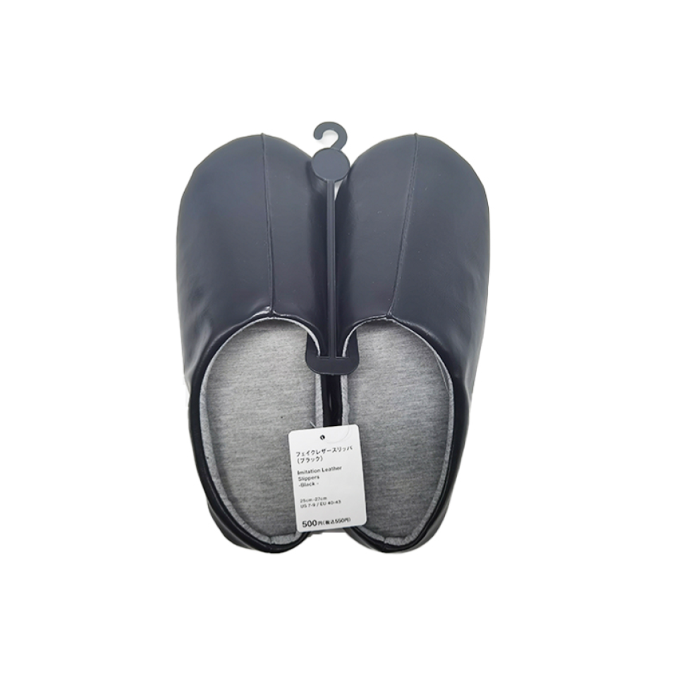 Imitation Leather Slippers Black 25cm - 27cm