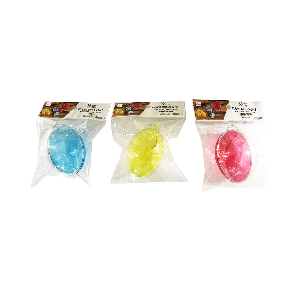 Clear Ornament with String Oval Color
