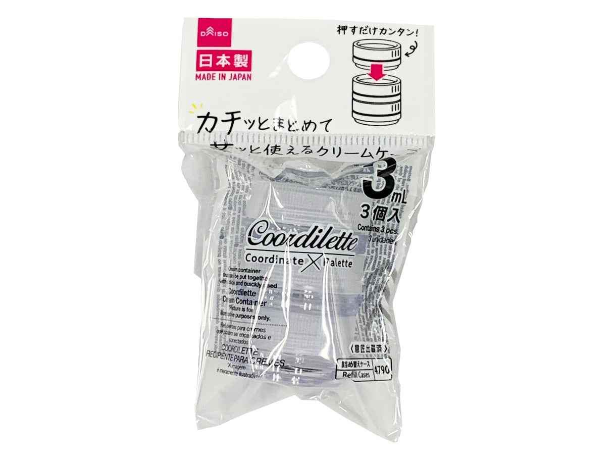 Coordilette Cream Container 3ml Clear