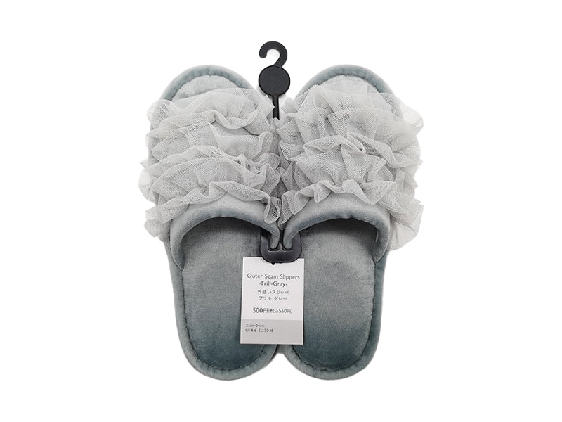 Outer Seam Slippers Frill Grey EU 35-38