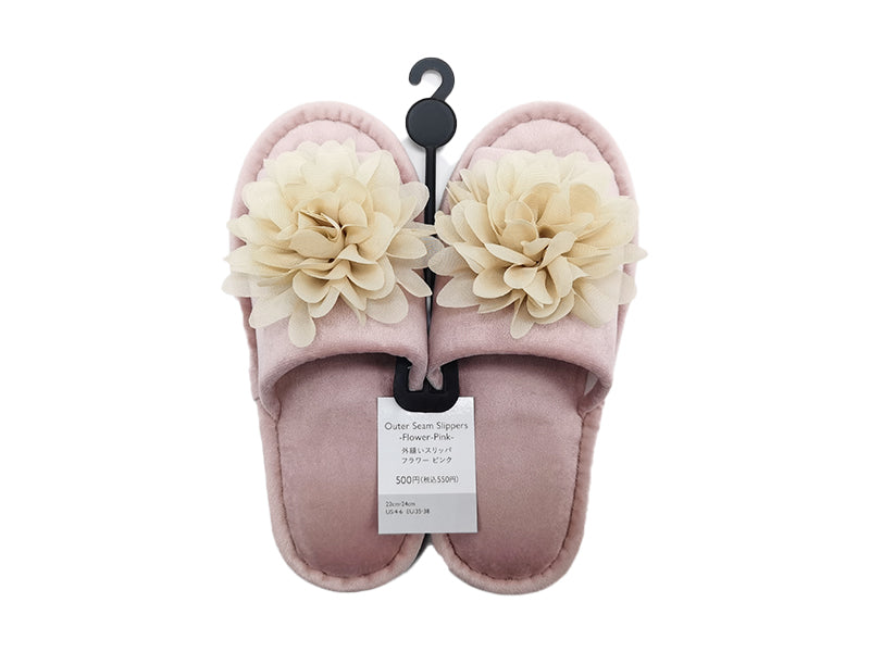 Outer Seam Slippers Flower Pink EU 35-38