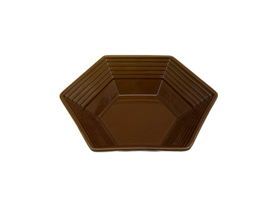 Bowl Hexagon Brown 6.29in