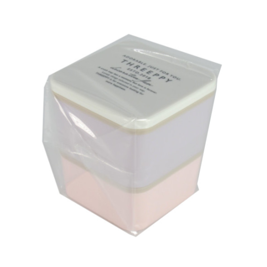 Double Lunch Box Square Purple/Pink
