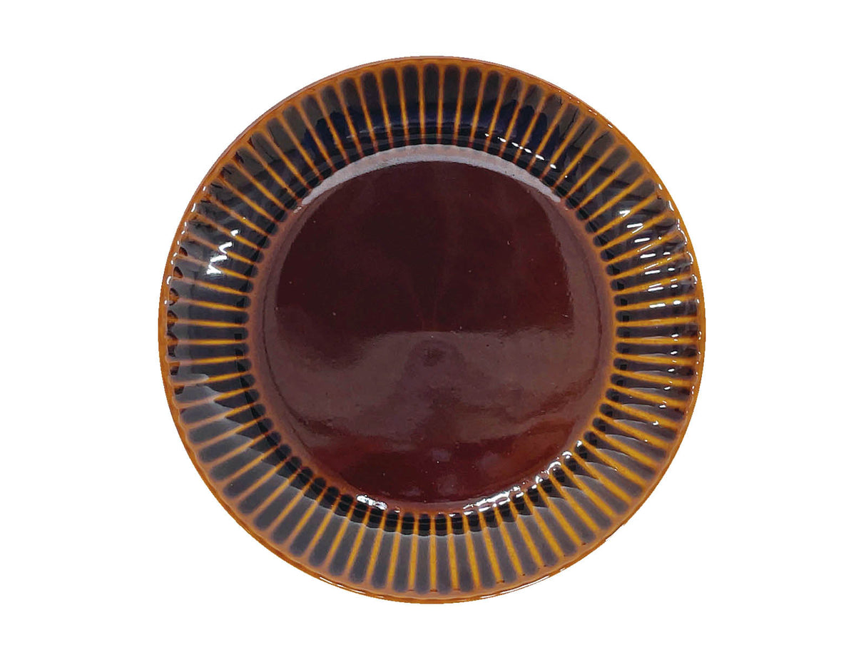 Plate - Stripe Emboss - Brown - 5.90in - 15cm