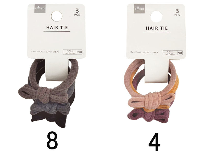 Jersey Hair Rubber - Ribbon 3pcs A -