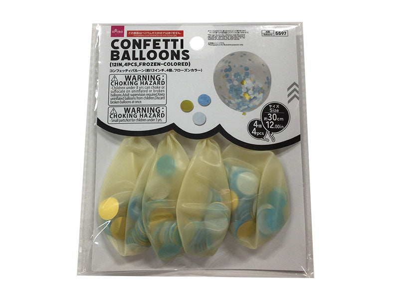 Confetti Balloons 12in Frozen Colored