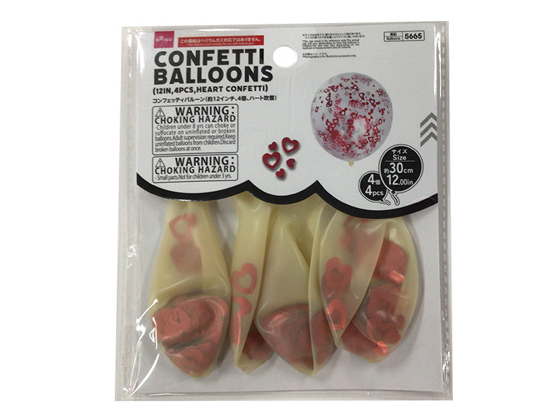 Confetti Balloons 12in Heart Confetti