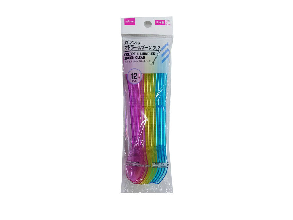 Colorful Muddler Spoon Clear
