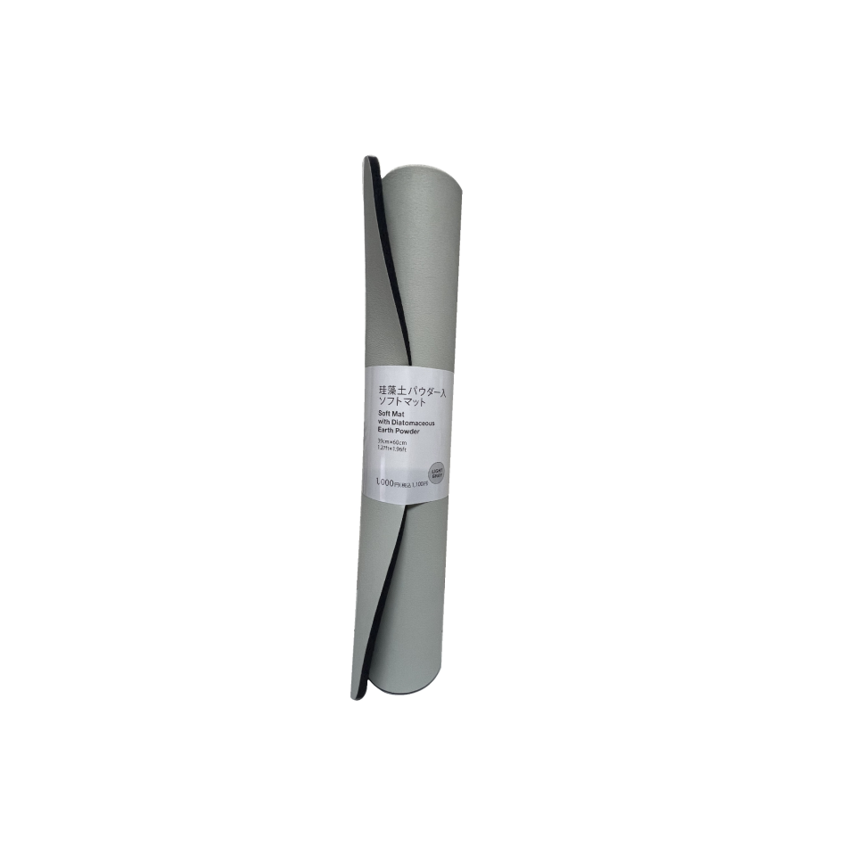 Soft Mat with Diatomaceous Earth Powder Light Gray 39cm x 60cm