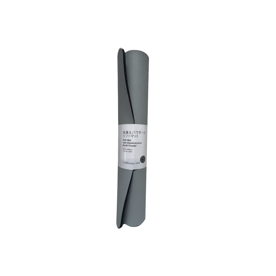 Soft Mat with Diatomaceous Earth Powder Gray 39cm x 60cm