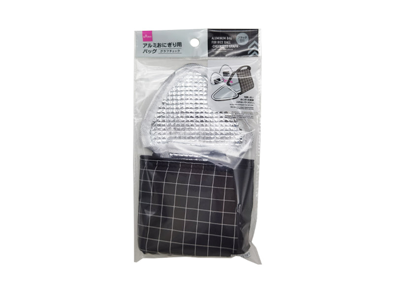Aluminum Bag for Rice Ball Checkered Graph Black