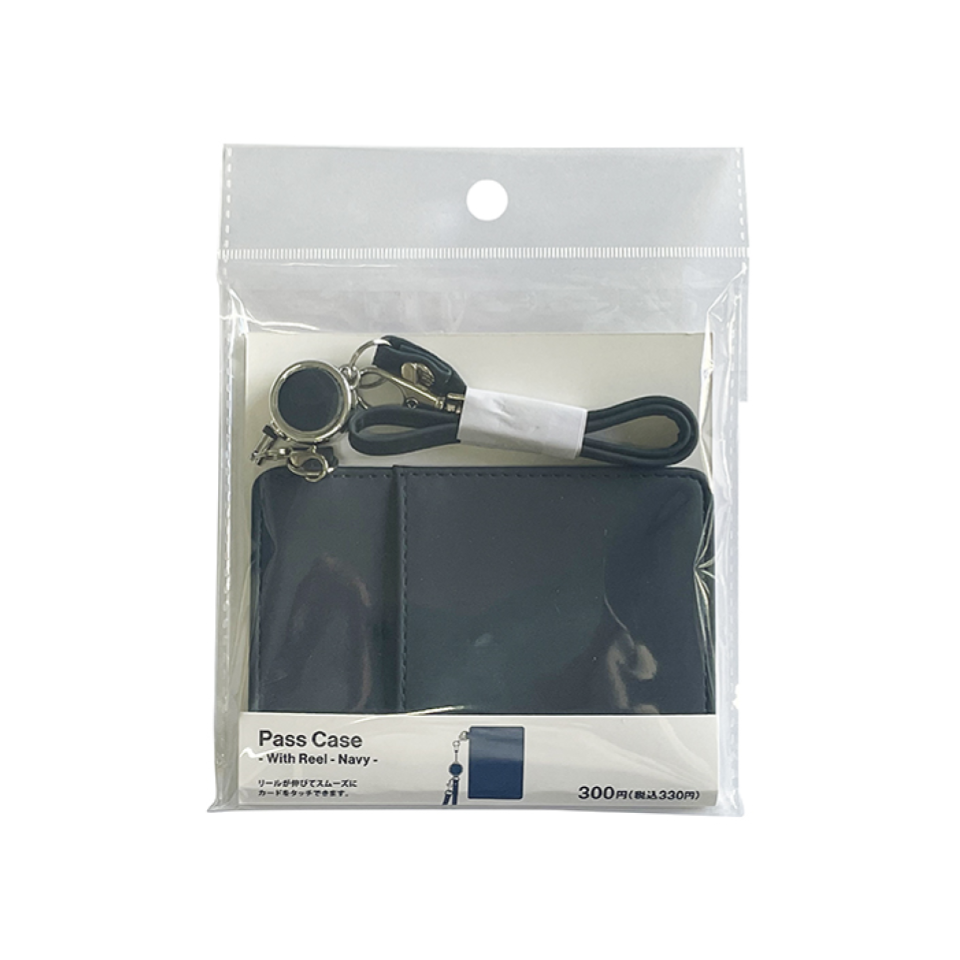 Pass Case With Reel Vertical Navy