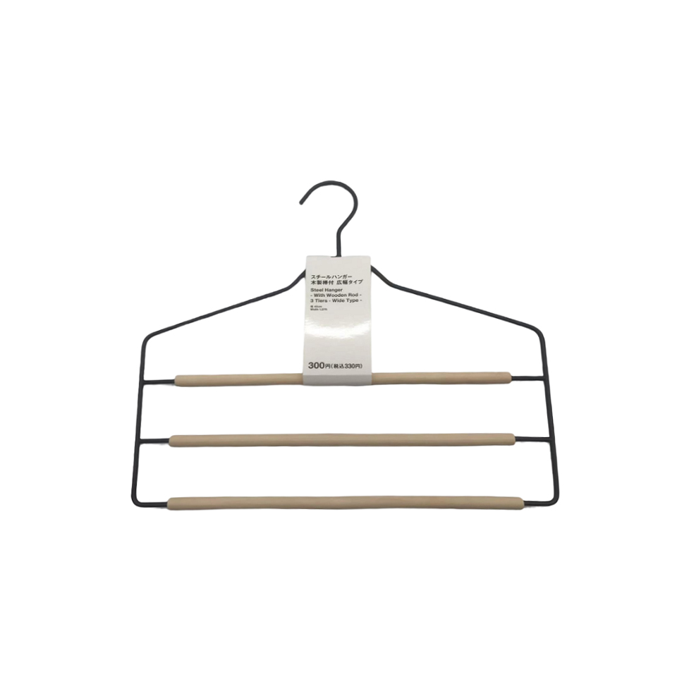 Steel Hanger With Wooden Rod 3 Tiers