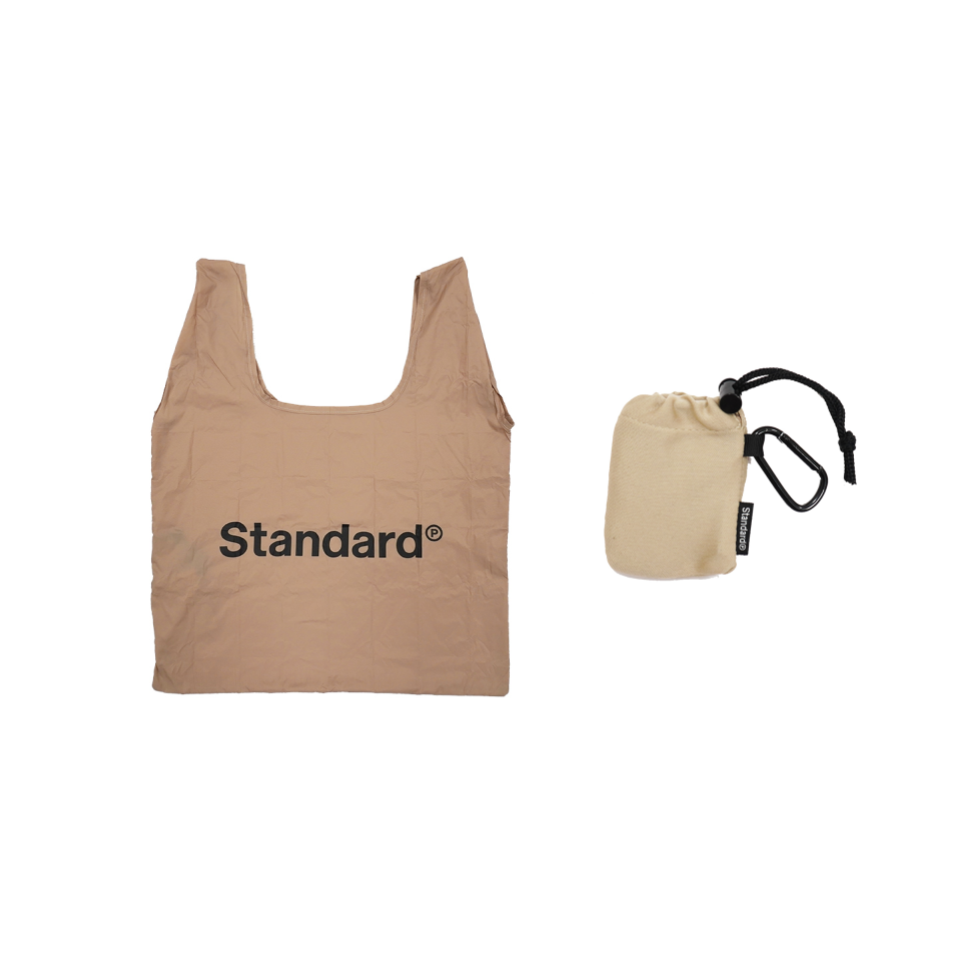 Eco Bag Foldable Short Logo Beige
