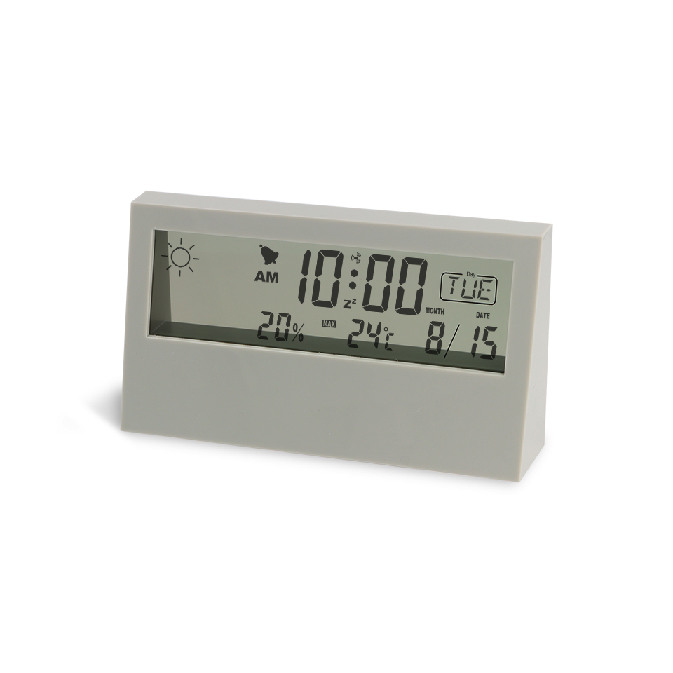 Digital Clock Horizontal Gray