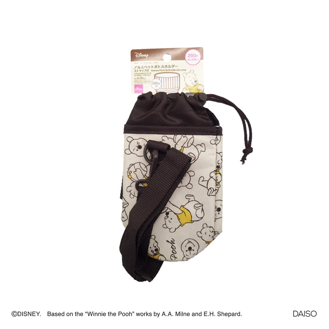 Aluminum Plastic Bottle Holder with a Strap Winnie the Pooh