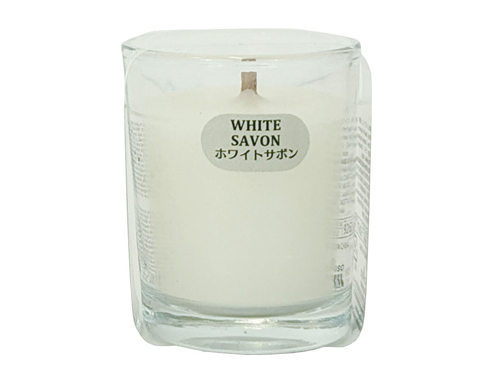 Wooden Wick Candle White Savon