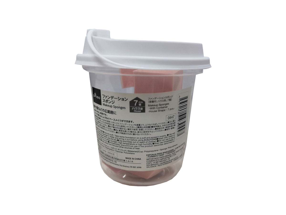 Makeup Sponges with Container House Shape DAISO SINGAPORE