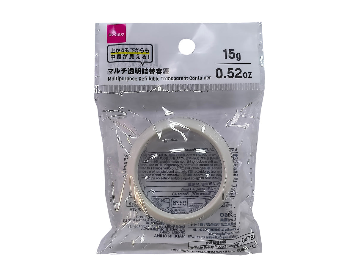 Multipurpose Refillable Transparent Container 15g
