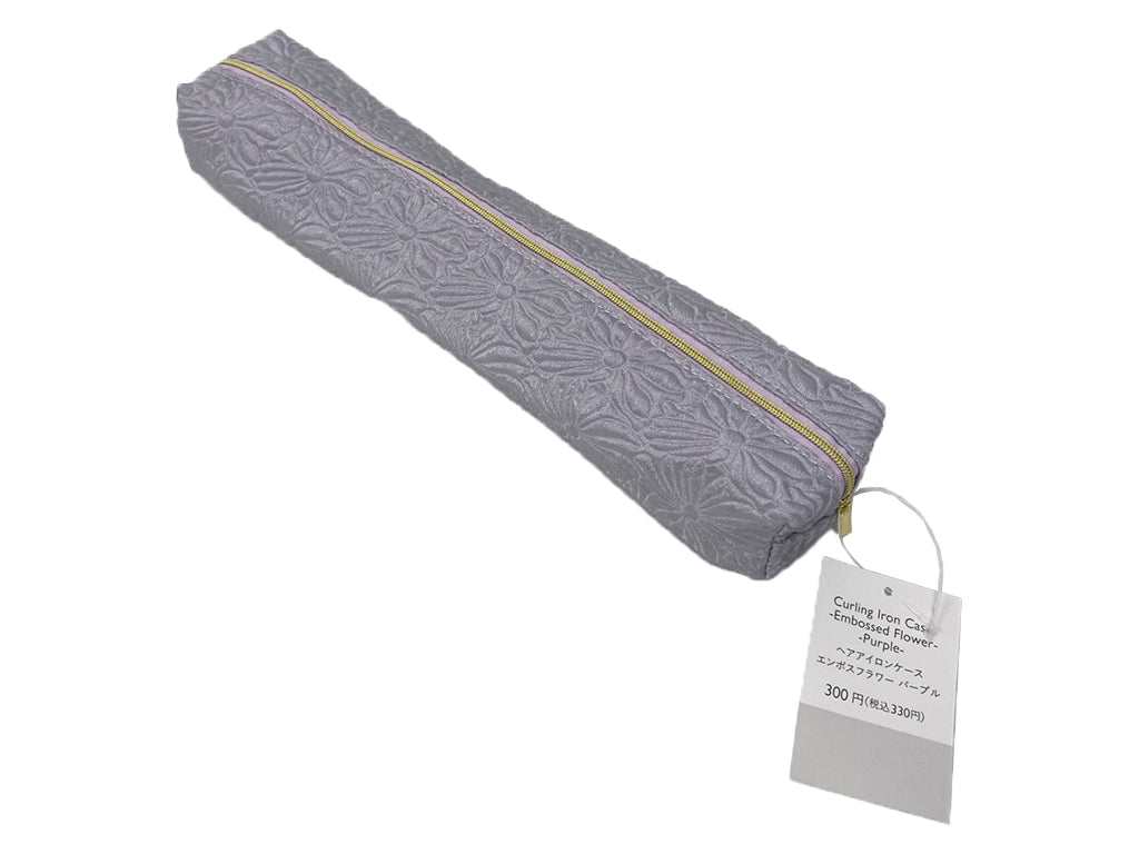 Curling Iron Case Embossed Flower Purple