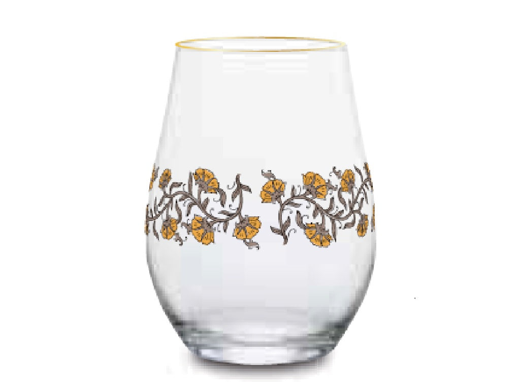 Tumbler Ethnic Flower Gold 490ml