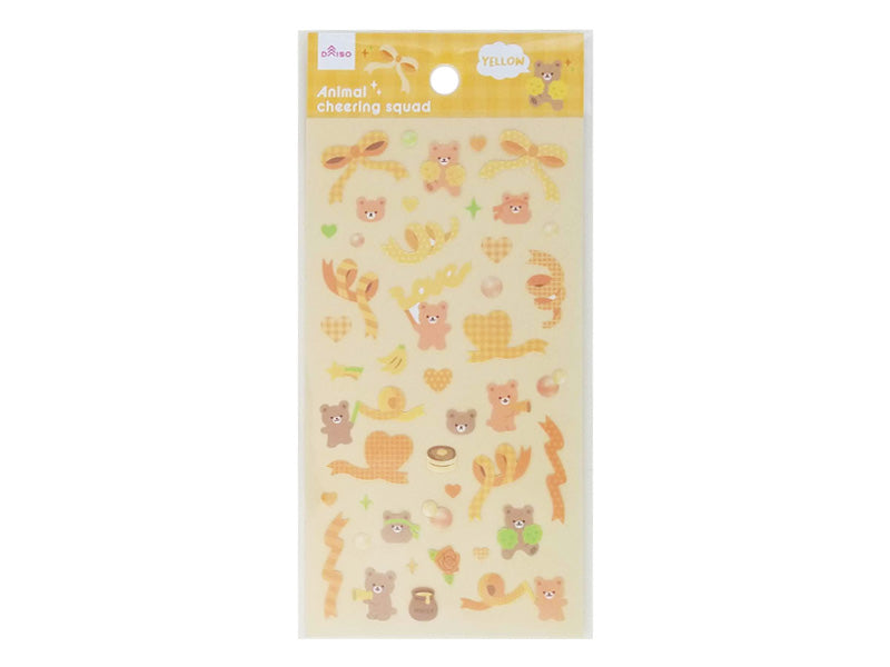 Sticker Sheet Animal Cheering Squad Yellow
