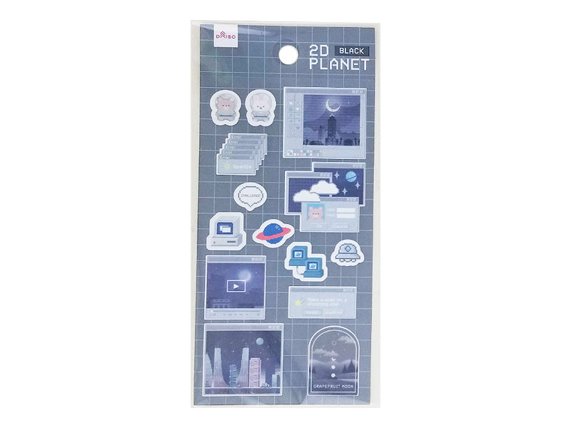 Sticker Sheet 2D Planet Black