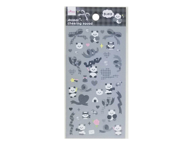 Sticker Sheet Animal Cheering Squad Black