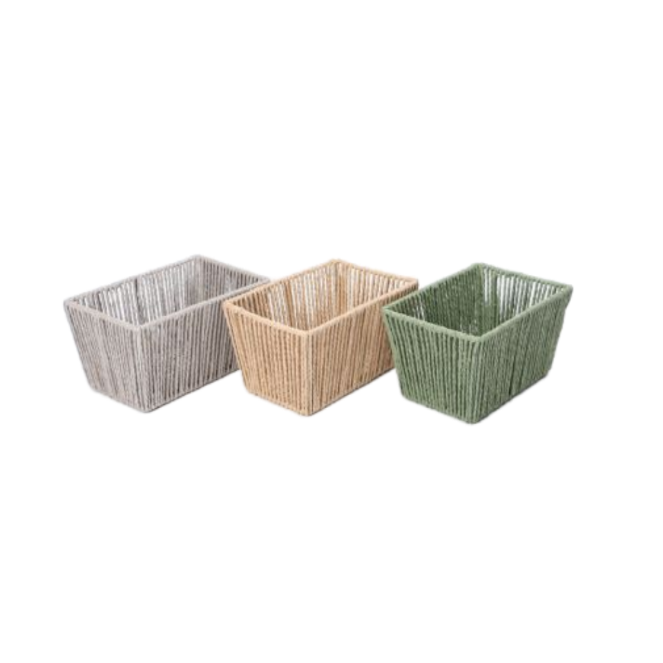 Hand Knit FSC Paper Storage Rectangular 25cm x 16cm x 12cm