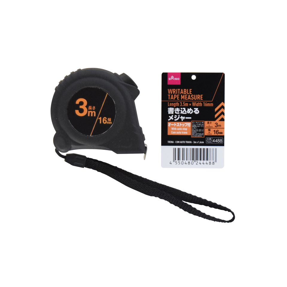 Writable Tape Measure with Auto Stop 3m x 16mm