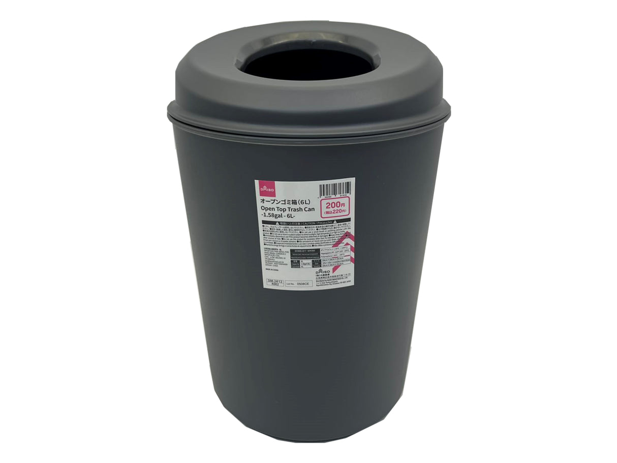 Open Top Trash Can 6L