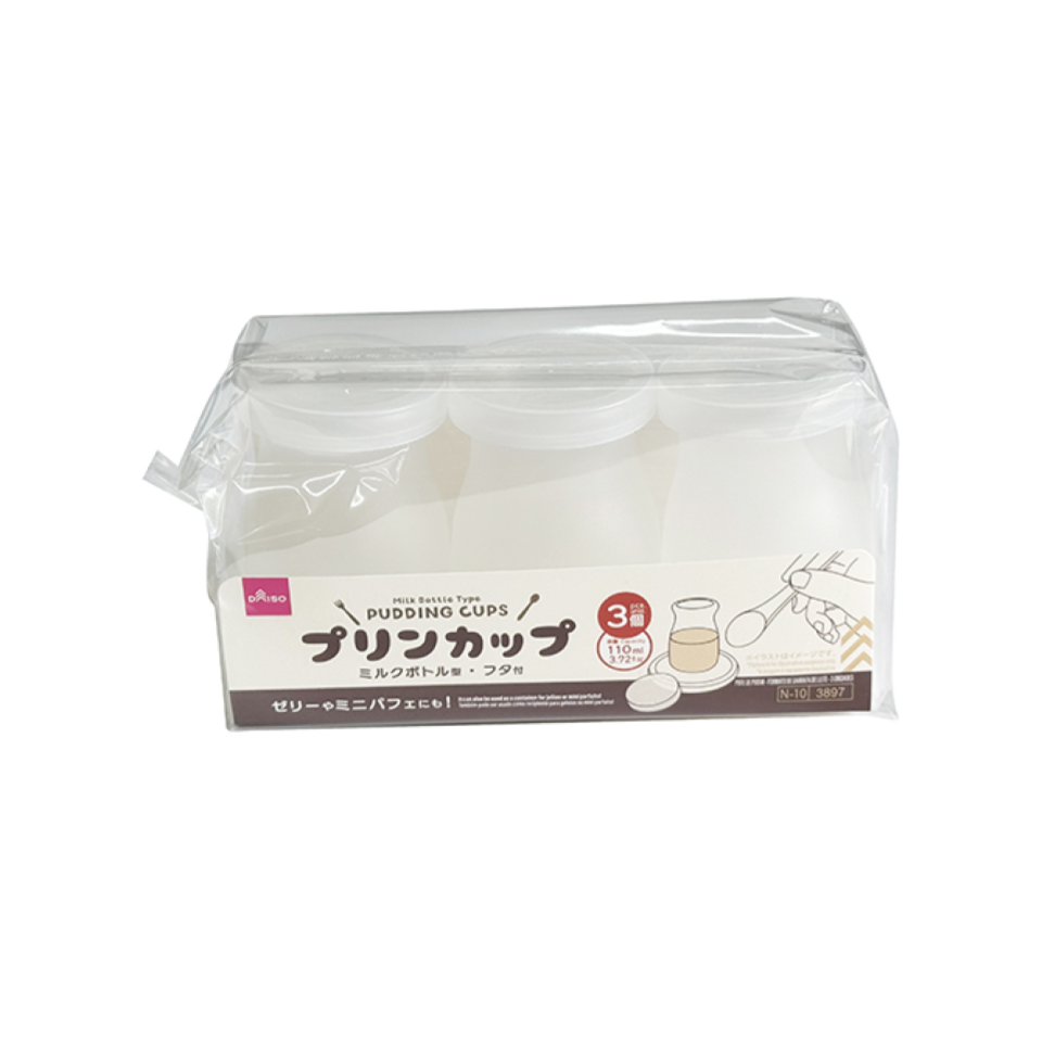 Pudding Cups Milk Bottle Type 3pcs