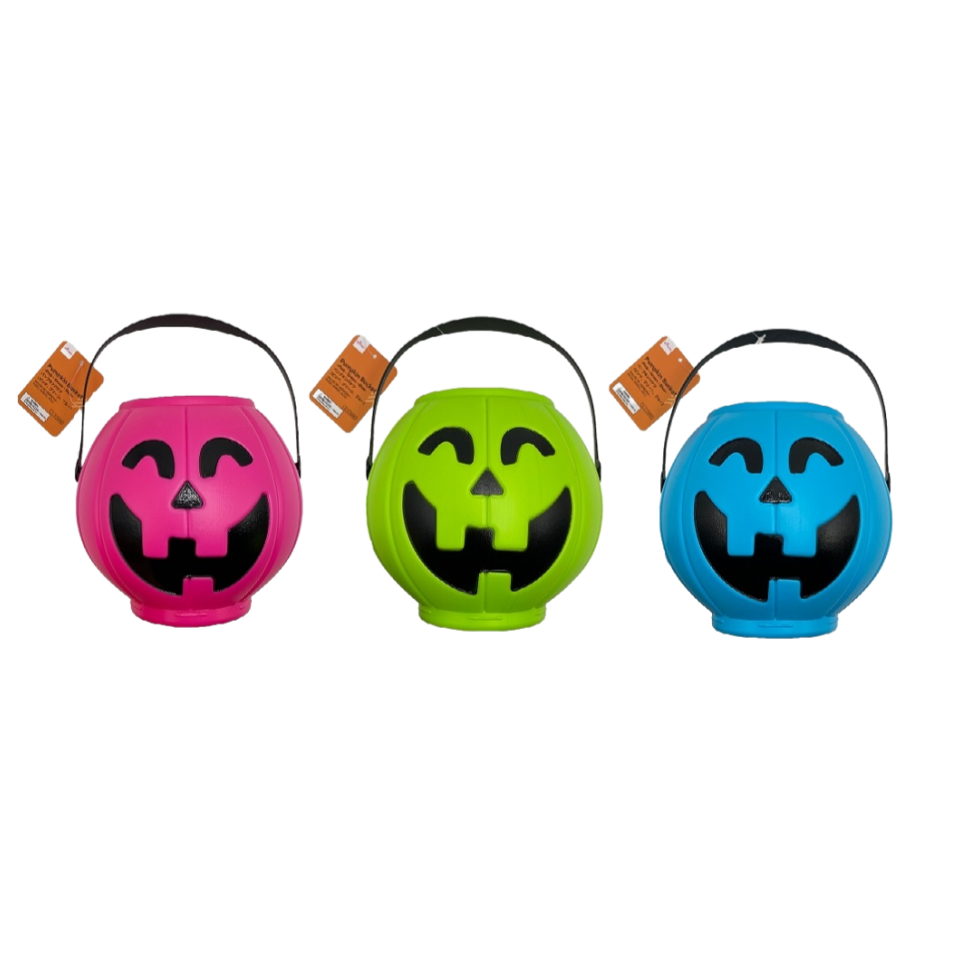 Halloween Pumpkin Bucket Pink Green Blue