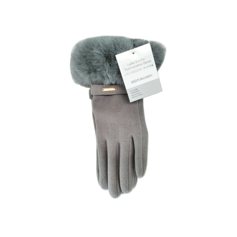 Ladies Eco Fur Touch Gloves
