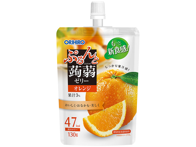 Orihiro Jiggling Konjac Jelly Standing Orange 130g