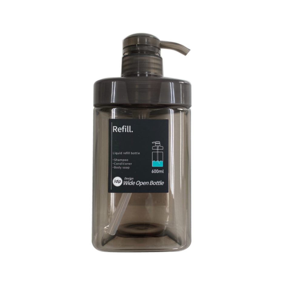 1DP Wide Mouth Pump Bottle 600ml Square Amber