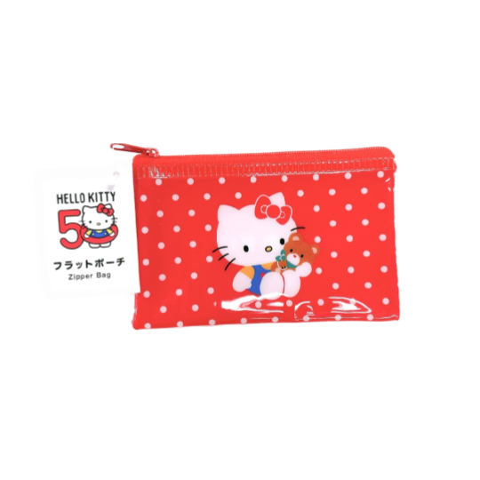 Flat Pouch S Kitty 80s Red