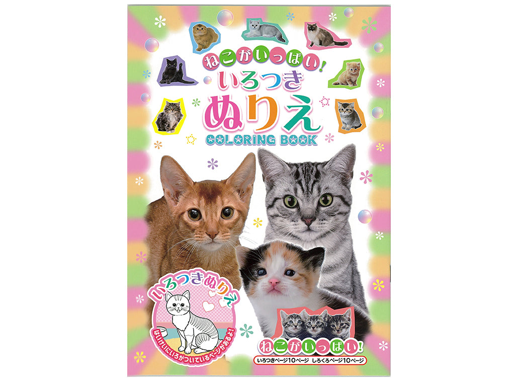 Background Colored Coloring Book Full of Cats