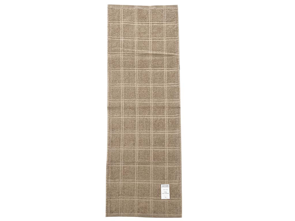 Slim Bath Towel Cross Brown Flossy