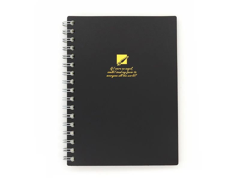 A6 HS Double Ring Notebook A Ruled Black