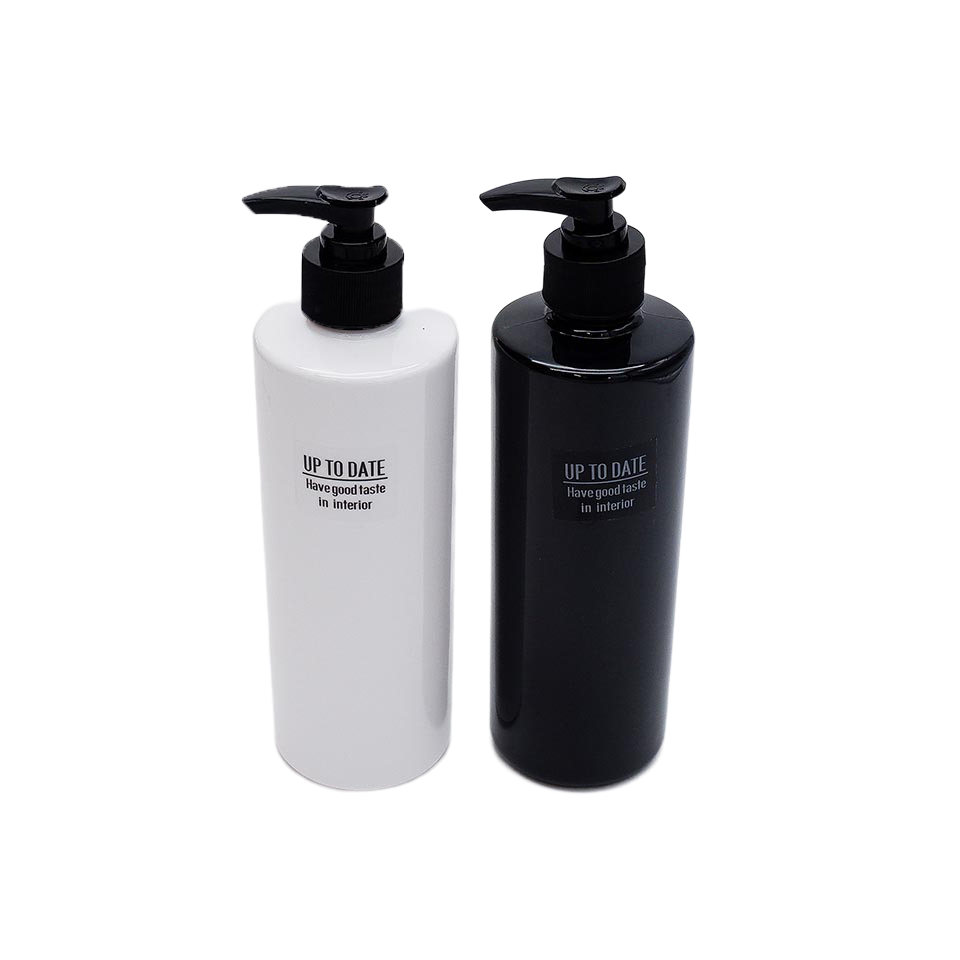 Pump Bottle Slim Round Monochrome 500ml