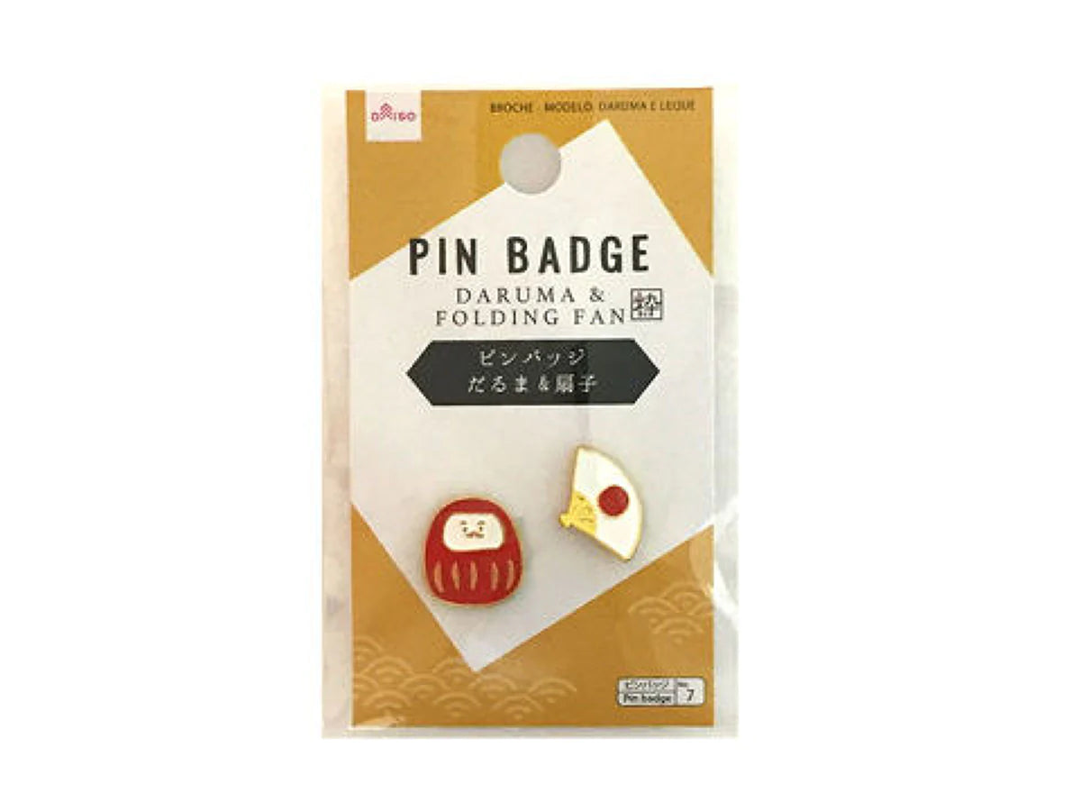 Pin Badge (Daruma Folding Fan)