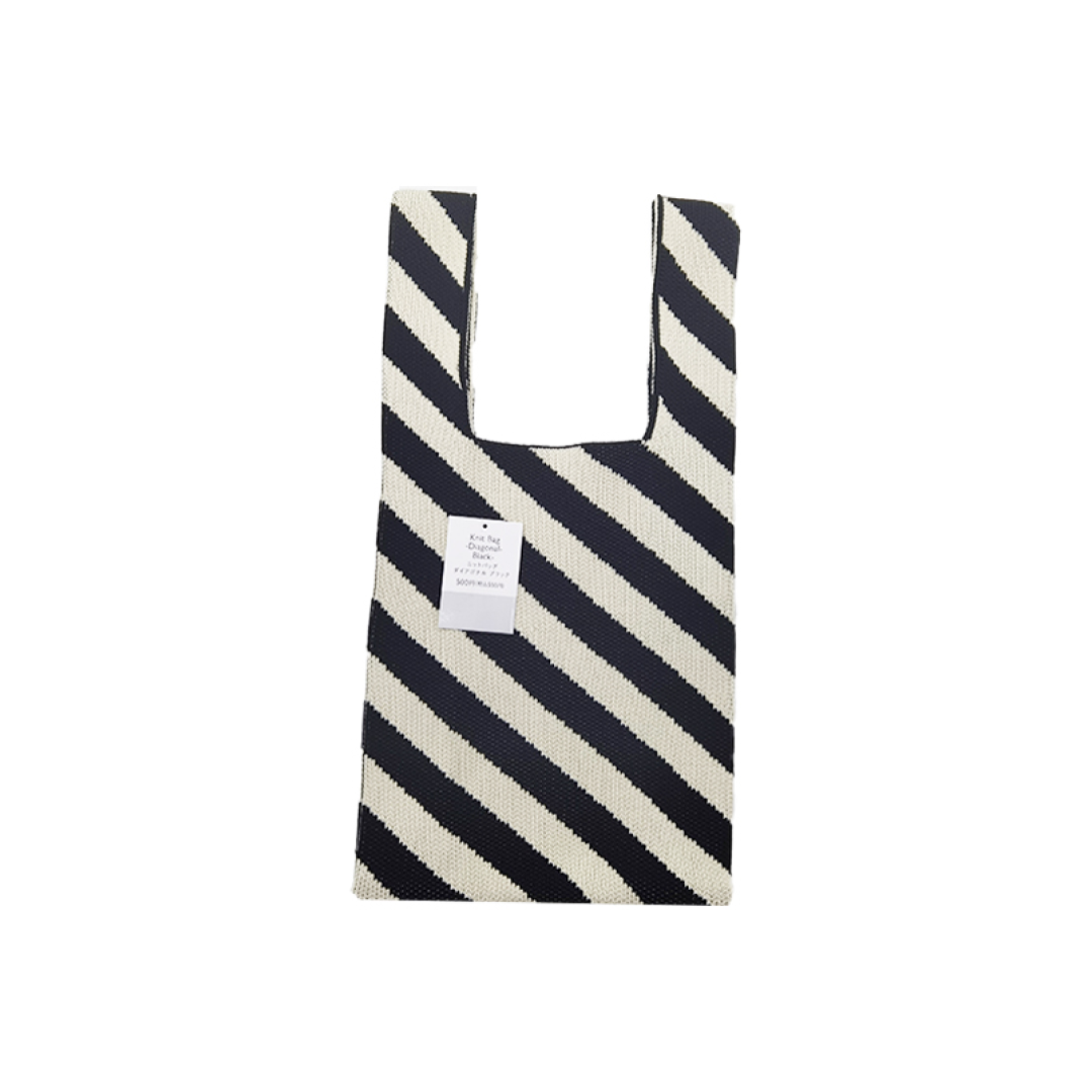 Knit Bag Diagonal Black
