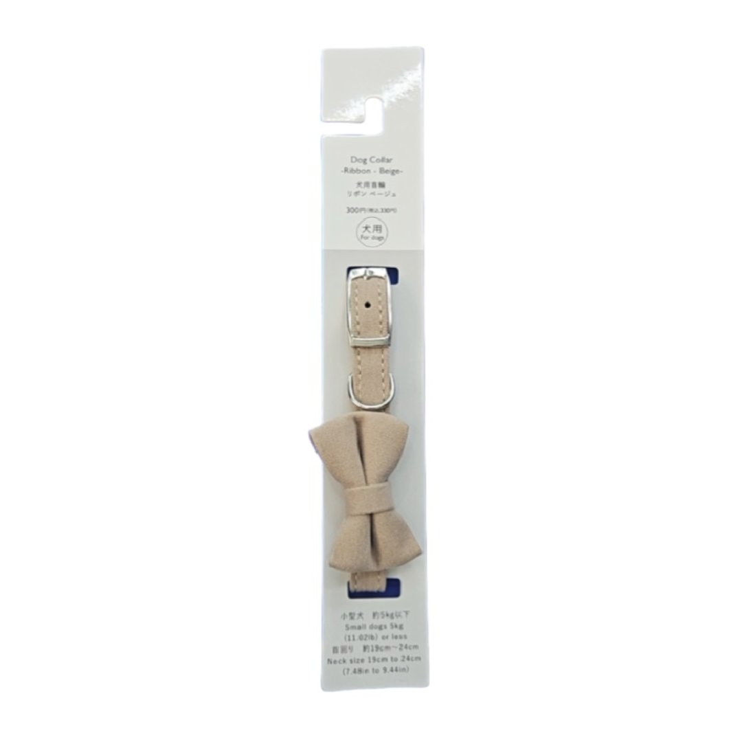 Dog Collar Ribbon Beige
