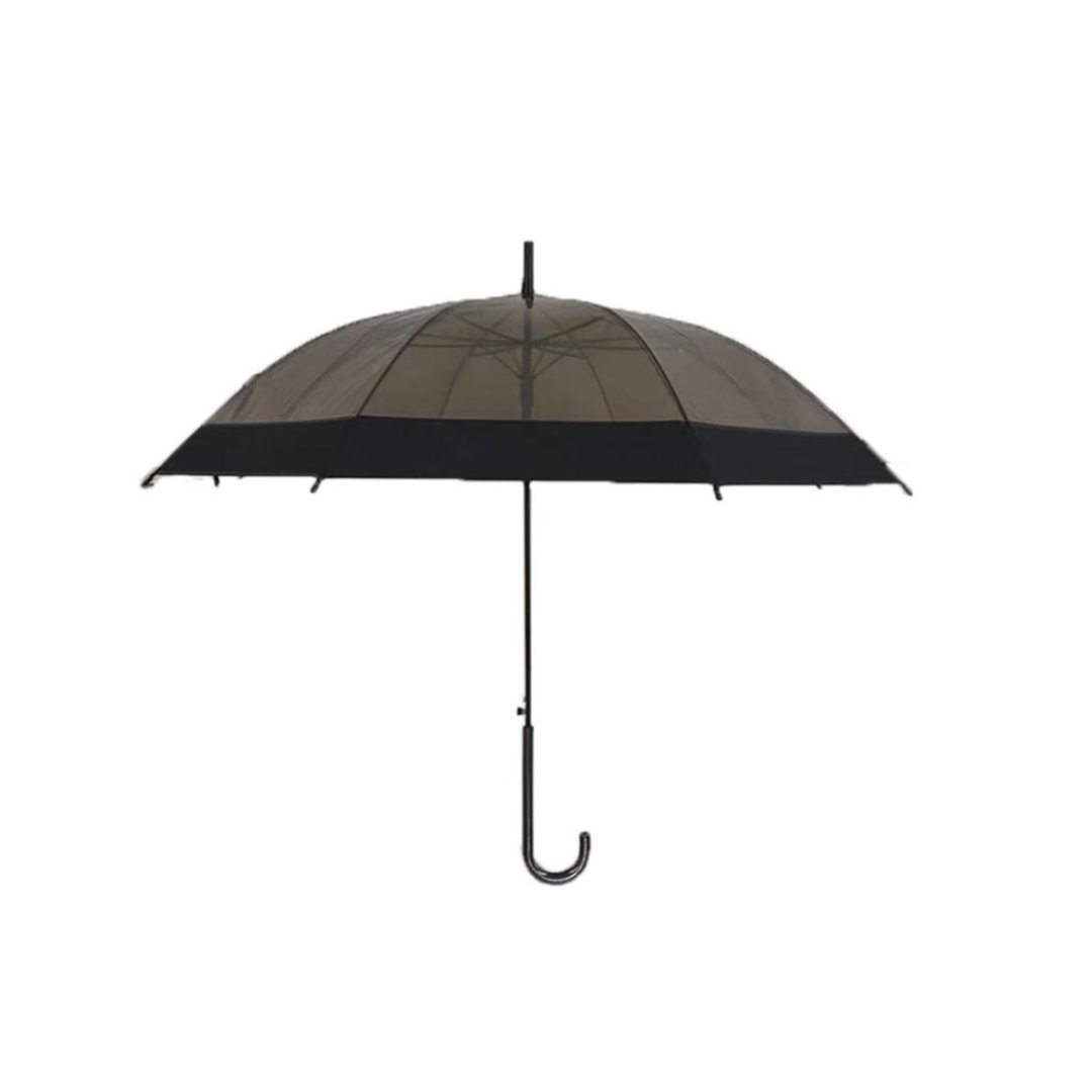 Two Toned Clear Umbrella Black x Brown Clear