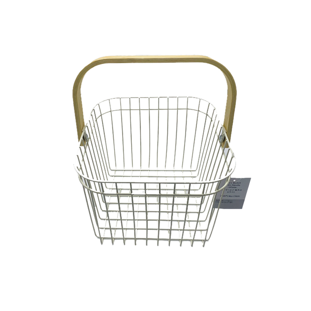 Wire Basket With Handle White