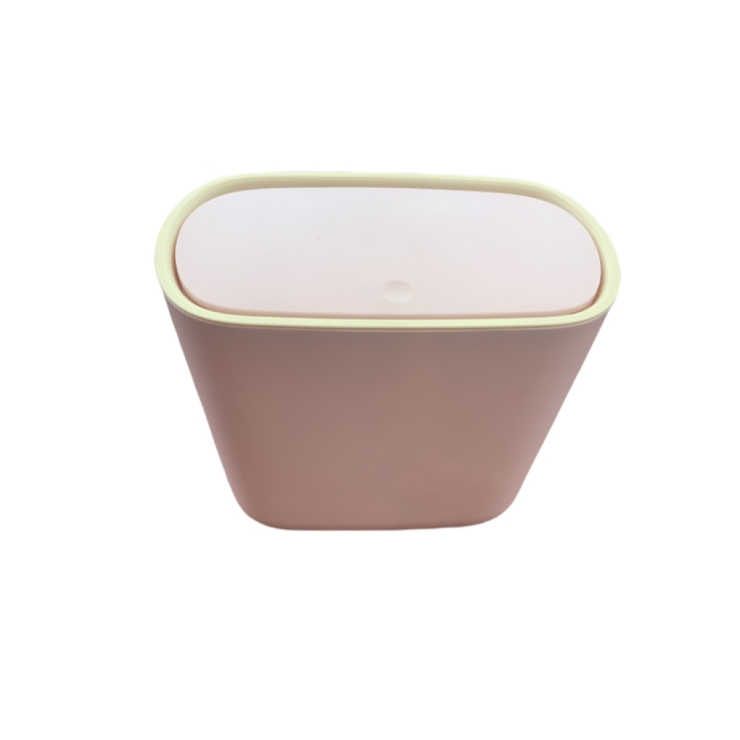 Trash Can With Legs 9.5L With Lid Light Pink